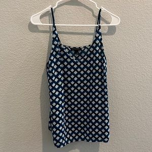 Slinky camisole top, blue pattern, Banana Republic Factory, size small.